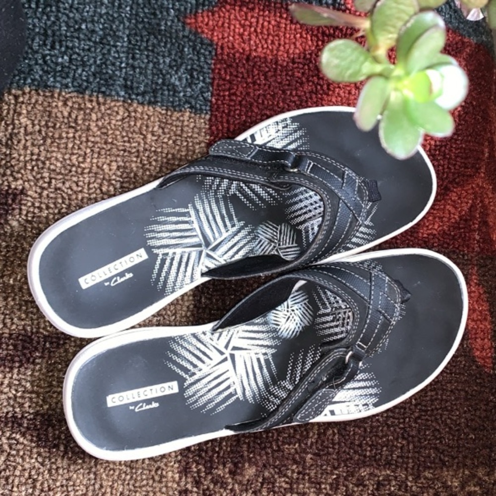 Sz8 Clark’s Collection Black Comfort Sandals